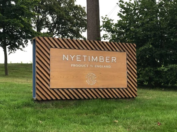 Nyetimber sign outside vineyard