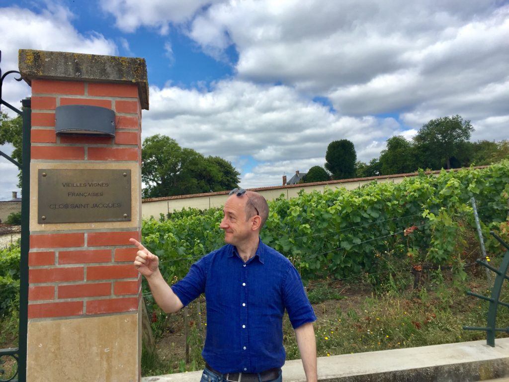 Matthew at Clos St.-Jacques, owned by Bollinger.