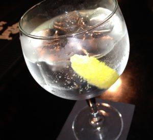Perfect gin and tonic with lemon