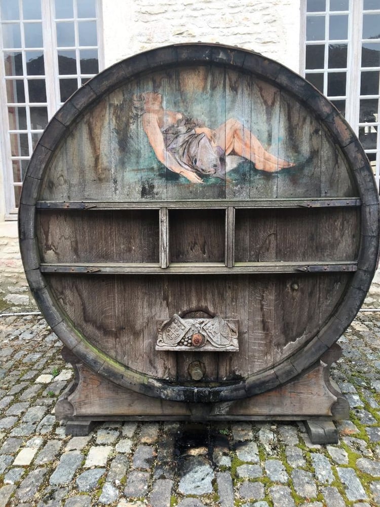 Barrel at Chateau Pommard