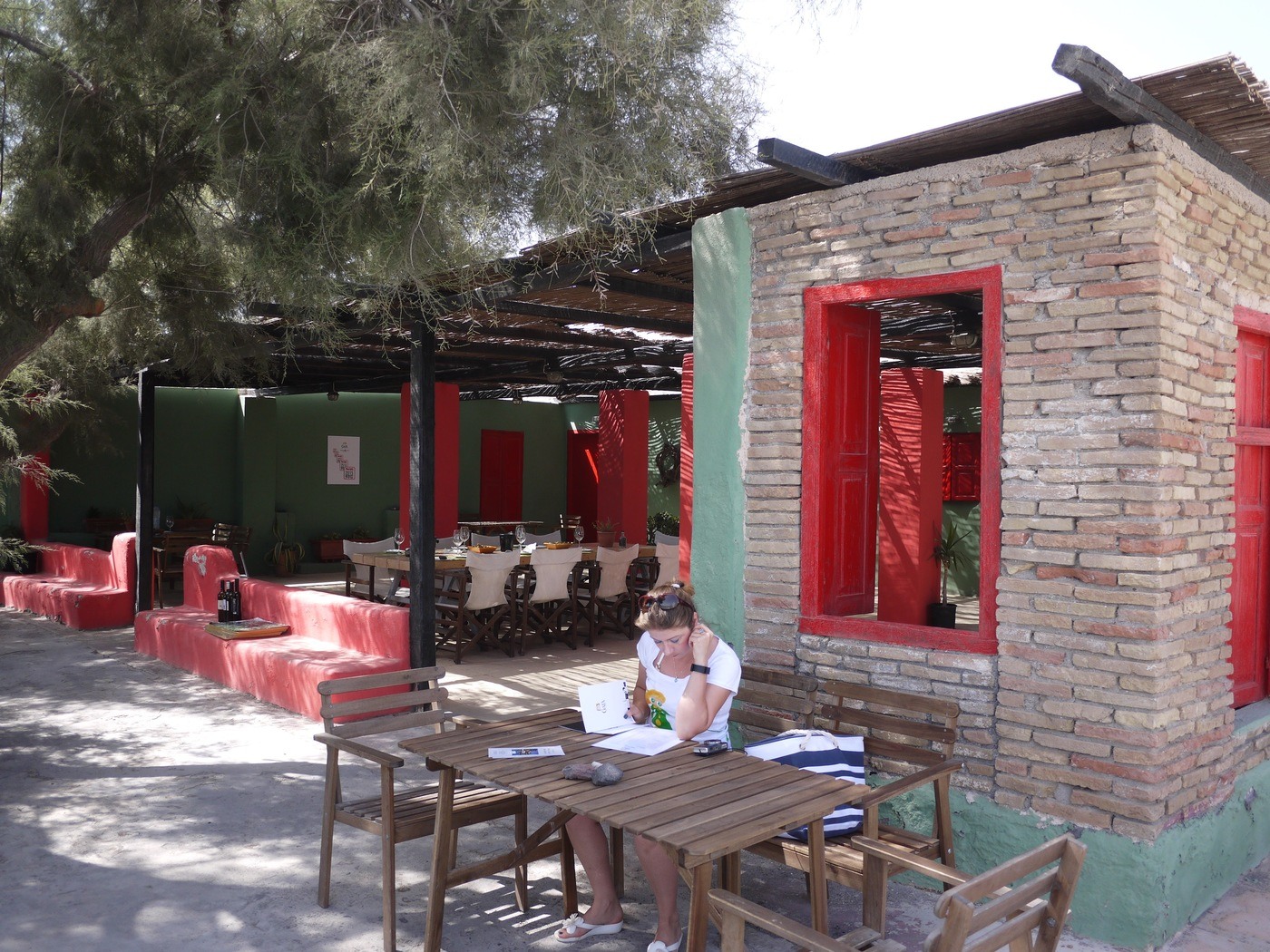 Tasting terrace on the beach at Gaia Wines