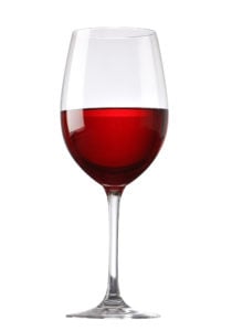 Red wine glasses