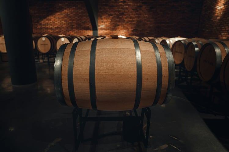 Wine barrel representing tannin in wine